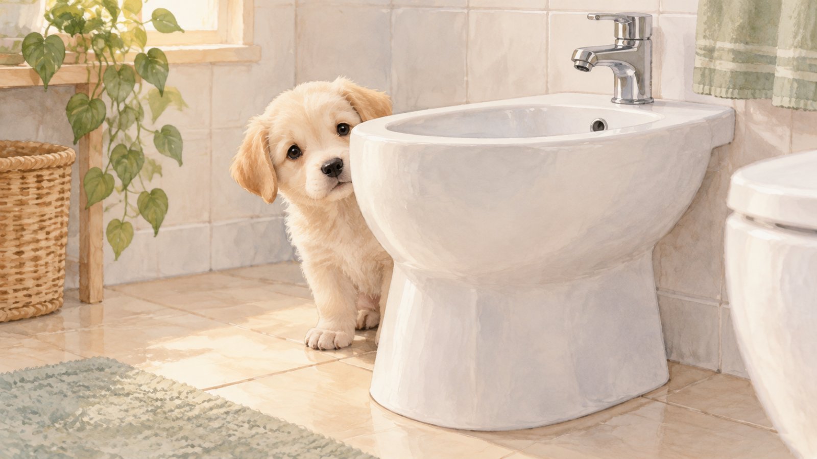 Un cachorro de 30 días quedó atrapado detrás de un bidet y los bomberos lo liberaron con una llave inglesa